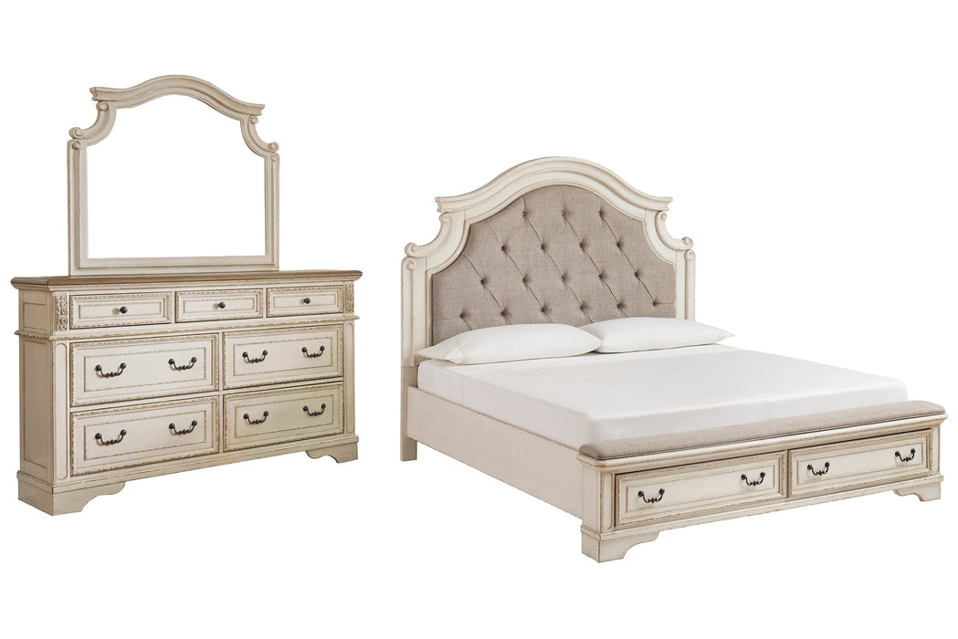 Realyn California King Upholstered Bed with Mirrored Dresser JR Furniture Storefurniture, home furniture, home decor