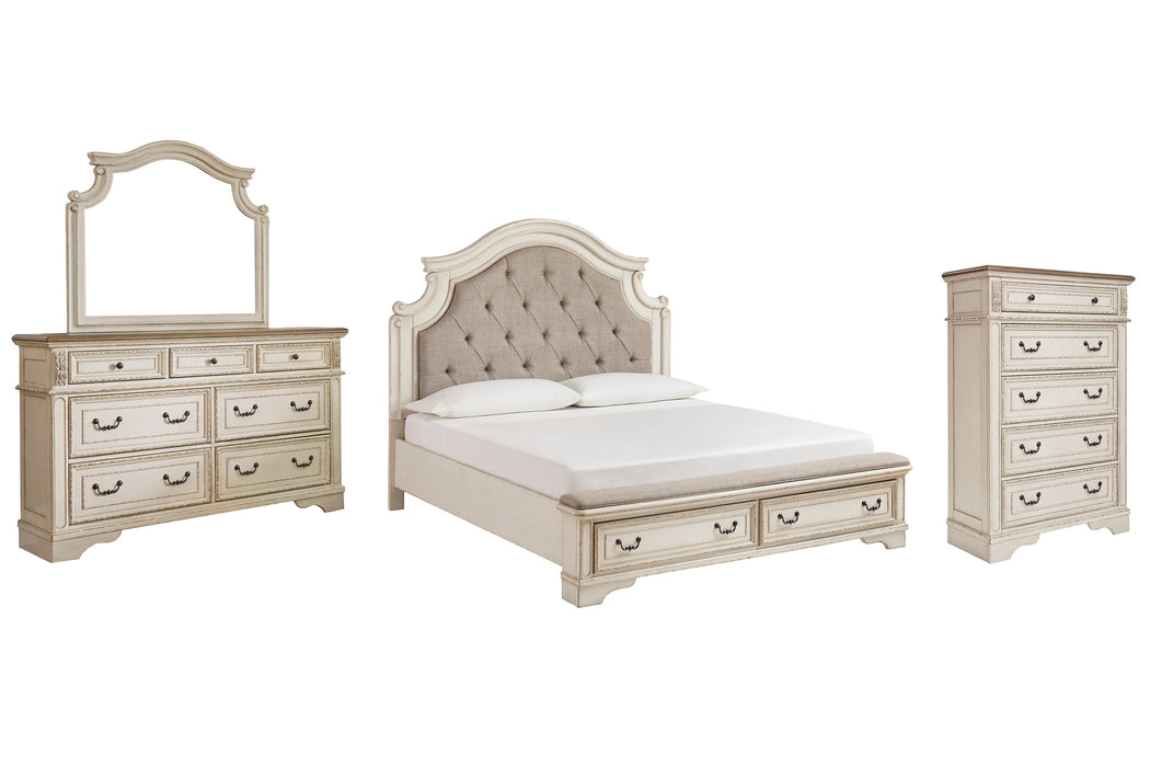 Realyn Queen Upholstered Bed with Mirrored Dresser and Chest JR Furniture Storefurniture, home furniture, home decor