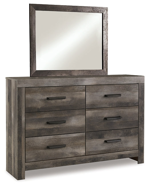 Wynnlow King Crossbuck Panel Bed with Mirrored Dresser, Chest and 2 Nightstands JR Furniture Storefurniture, home furniture, home decor