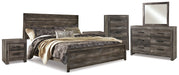 Wynnlow King Panel Bed with Mirrored Dresser, Chest and 2 Nightstands JR Furniture Storefurniture, home furniture, home decor