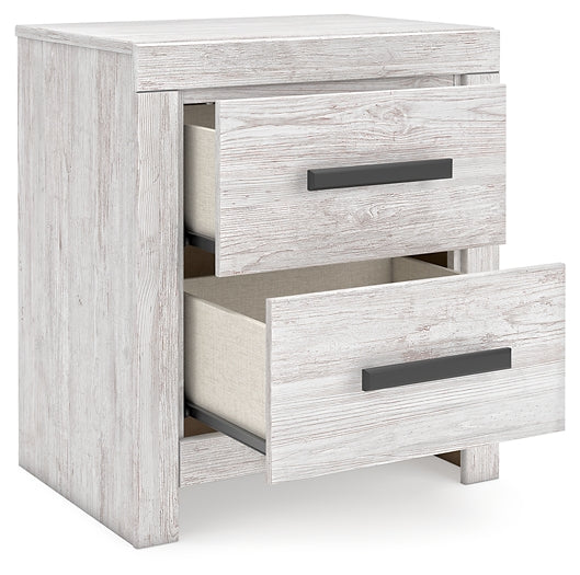 Cayboni Full Panel Bed with Mirrored Dresser and Nightstand