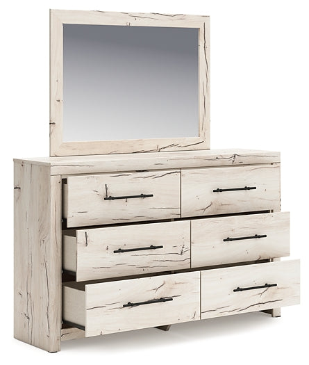 Lawroy Full Panel Storage Bed with Mirrored Dresser