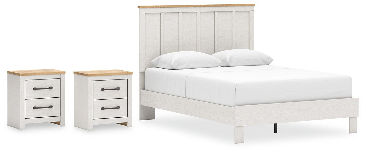 Linnocreek Queen Panel Bed with 2 Nightstands