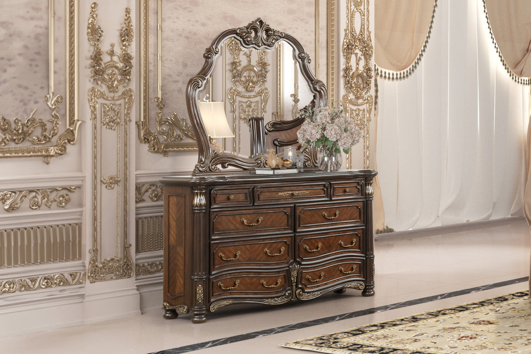 BELLA NOTTE DRESSER- MAHOGANY BROWN