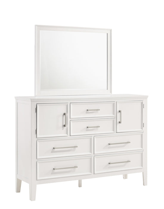 ANDOVER 60" DRESSER W/DOORS-WHITE