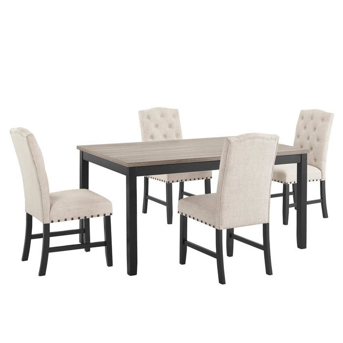 DAPHNE 5 PC NATURAL 60" DINING SET W/NATURAL CHAIRS