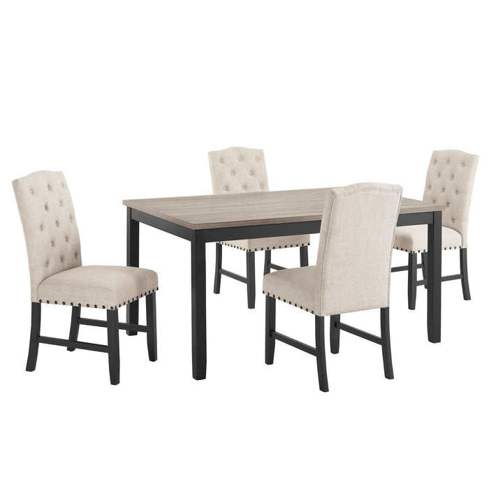 DAPHNE 5 PC NATURAL 60" DINING SET W/NATURAL CHAIRS