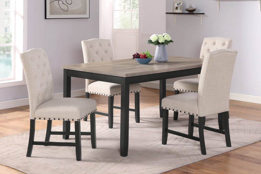 DAPHNE 5 PC NATURAL 60" DINING SET W/NATURAL CHAIRS