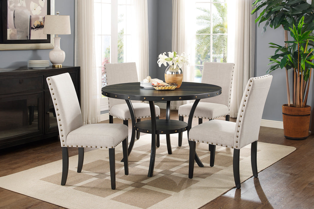 CRISPIN 48" ROUND DINING TABLE-SMOKE