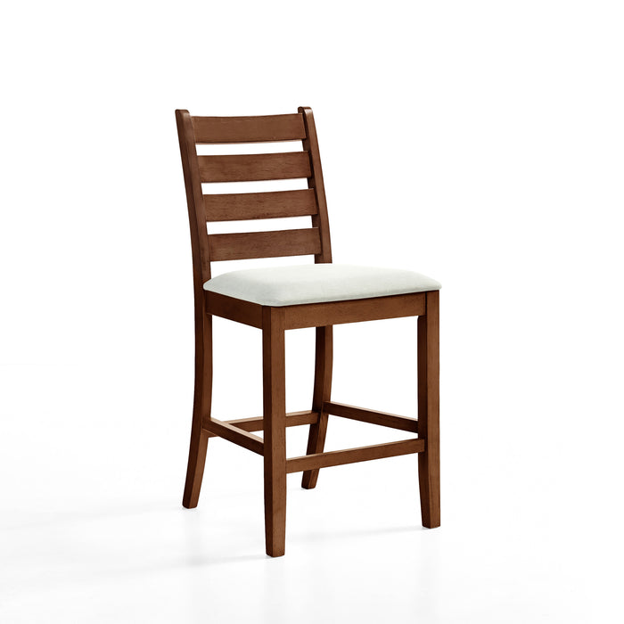 PASCAL  LADDERBACK COUNTER CHAIR (2 Per Carton)-WALNUT