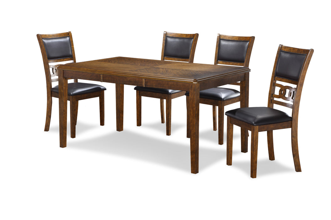 GIA 5 PC 60" DINING TABLE & 4 CHAIRS-BROWN