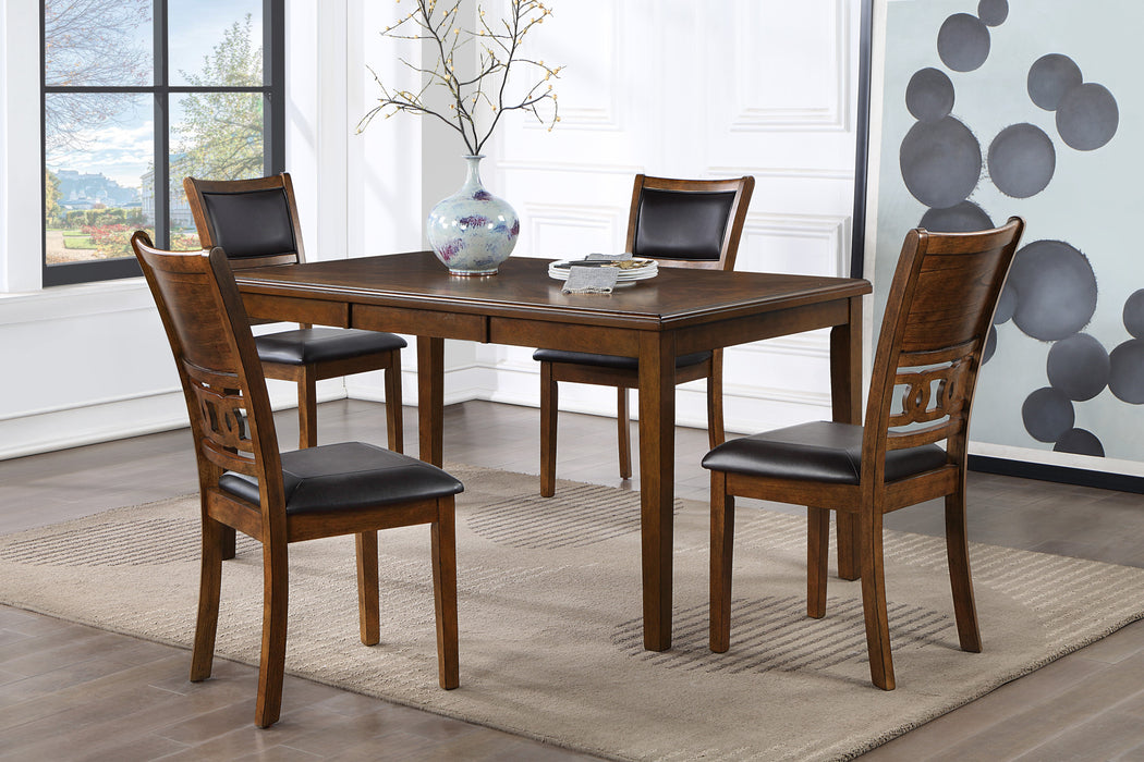 GIA 5 PC 60" DINING TABLE & 4 CHAIRS-BROWN