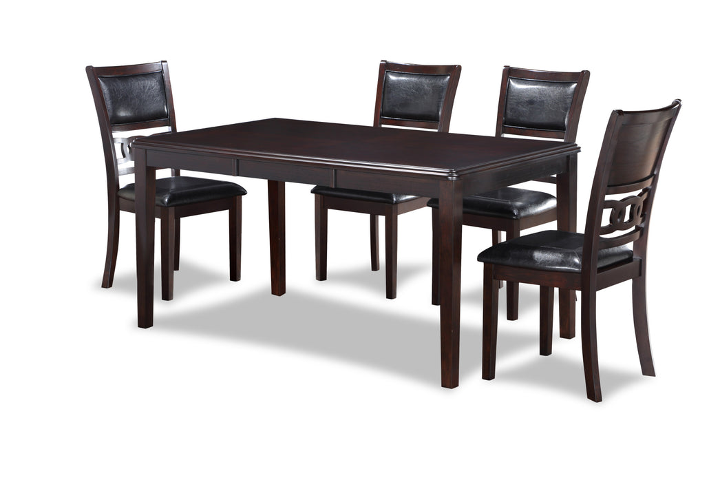 GIA 5 PC 60" DINING TABLE & 4 CHAIRS-EBONY