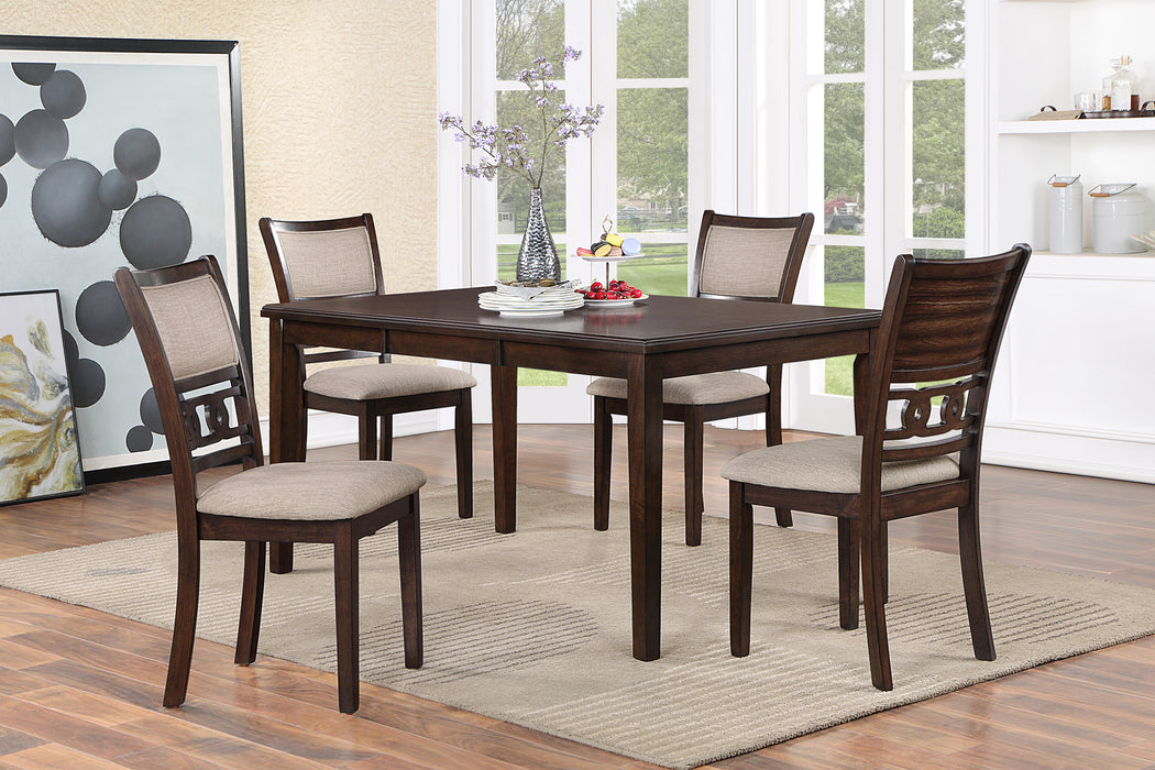 GIA 5 PC 60" DINING TABLE & 4 CHAIRS-CHERRY