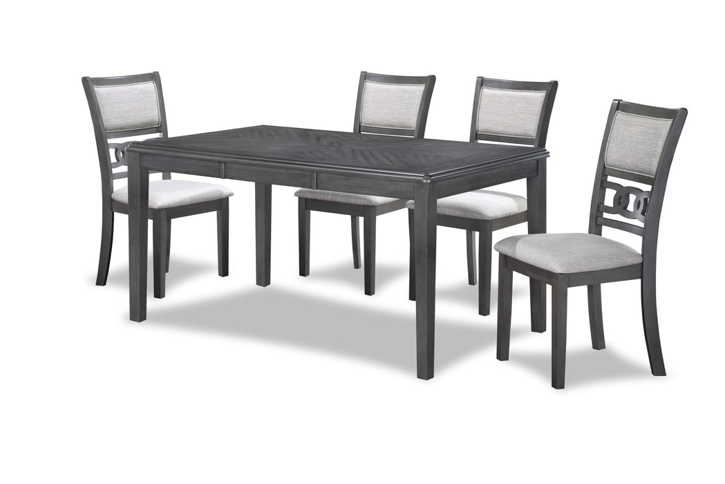 GIA 5 PC 60" DINING TABLE & 4 CHAIRS-GRAY