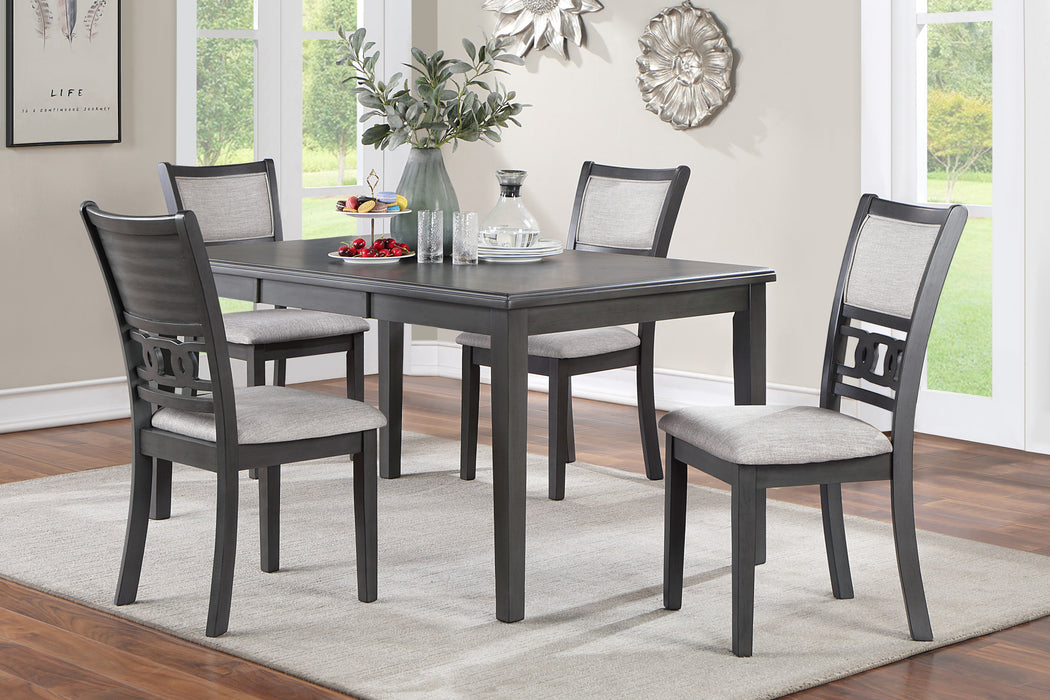 GIA 5 PC 60" DINING TABLE & 4 CHAIRS-GRAY