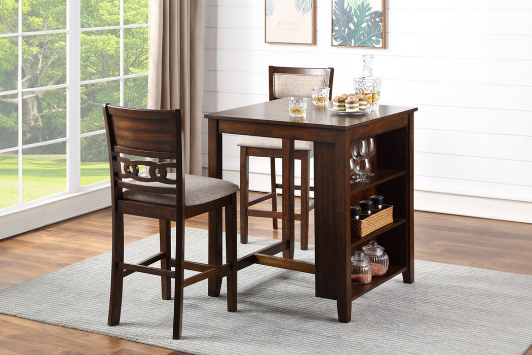 GIA 3 PC 30" STORAGE COUNTER TABLE & 2 CHAIRS-CHERRY