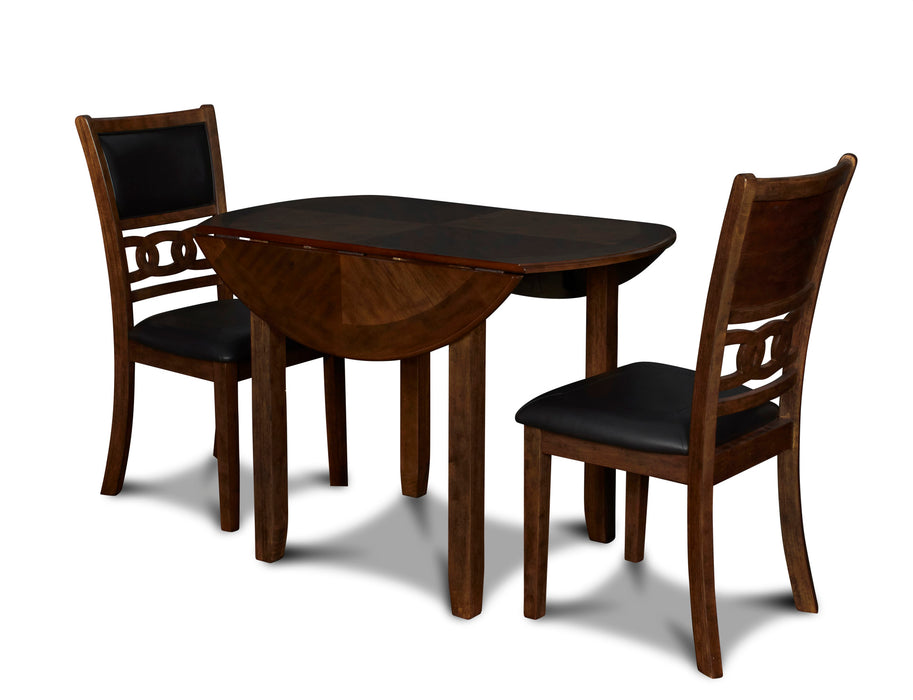 GIA 3 PC 42" DROP LEAF DINING TABLE & 2 CHAIRS-BROWN