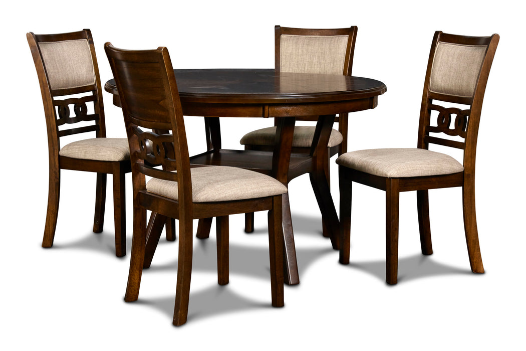 GIA 5 PC 47" ROUND DINING TABLE & 4 CHAIRS-CHERRY