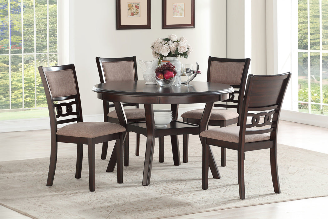 GIA 5 PC 47" ROUND DINING TABLE & 4 CHAIRS-CHERRY