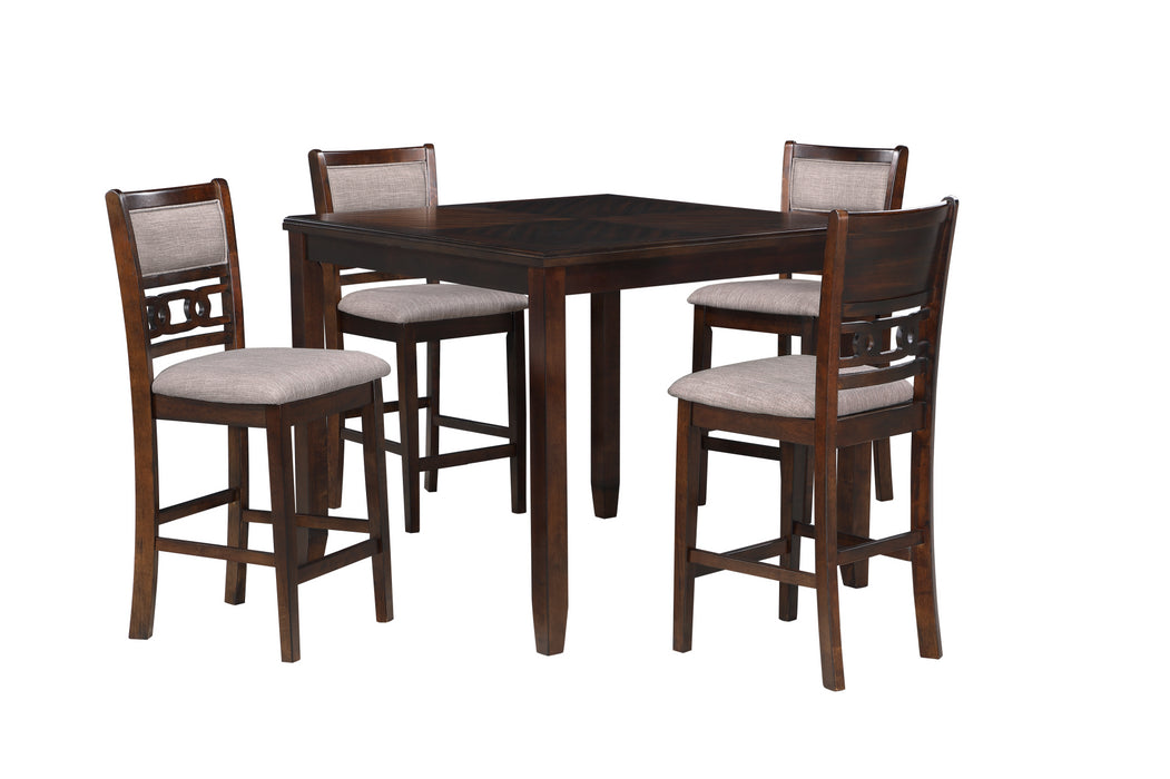 GIA 5 PC 42" SQUARE COUNTER TABLE & 4 CHAIRS-CHERRY