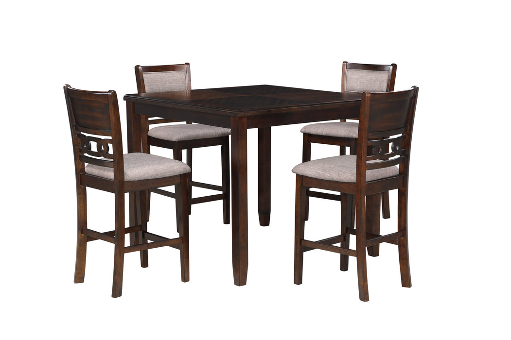 GIA 5 PC 42" SQUARE COUNTER TABLE & 4 CHAIRS-CHERRY