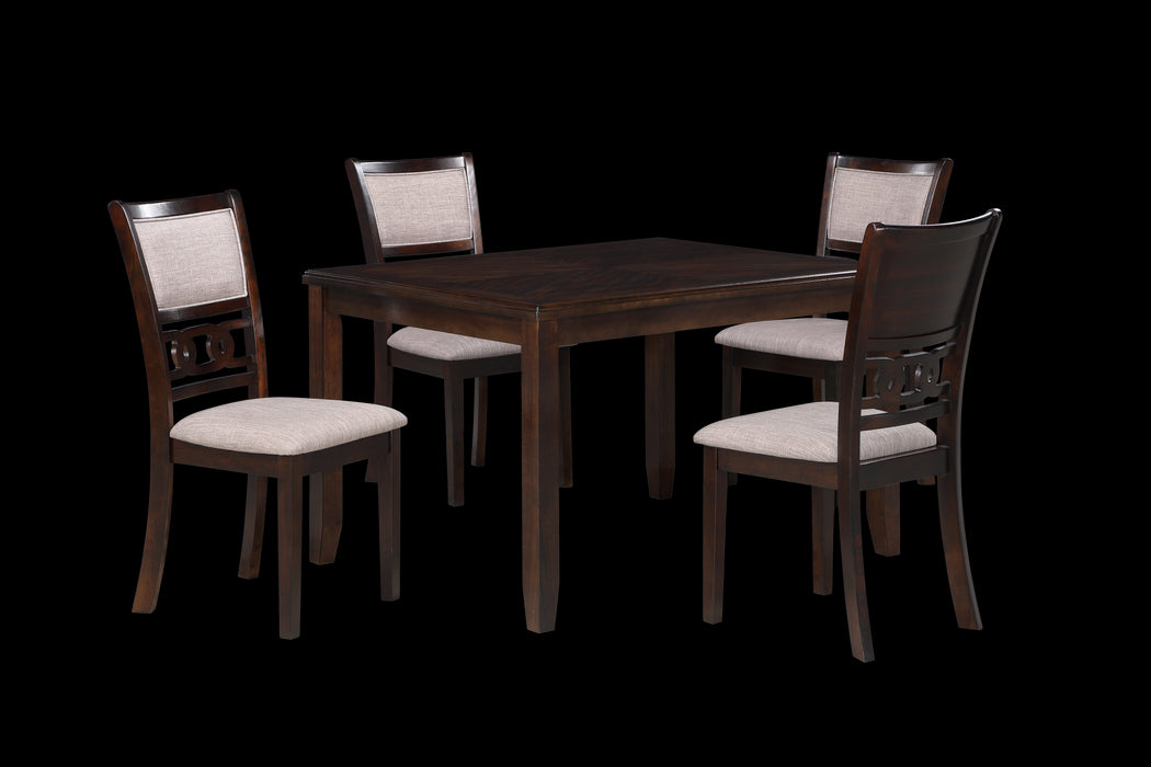 GIA 5 PC 48" RECTANGLE DINING TABLE & 4 CHAIRS-CHERRY