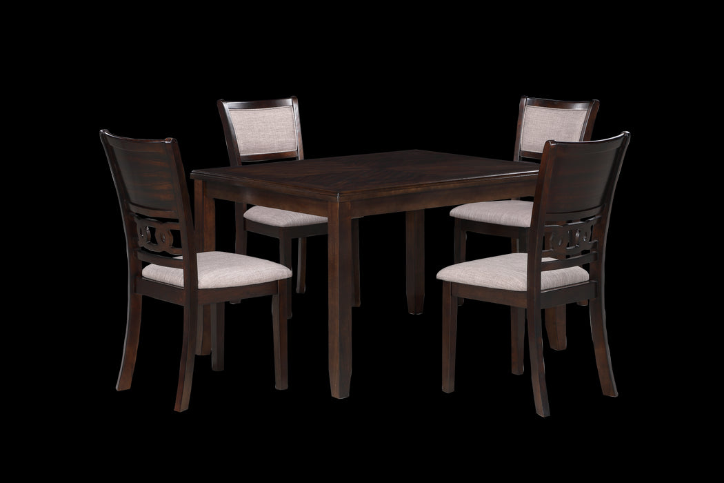 GIA 5 PC 48" RECTANGLE DINING TABLE & 4 CHAIRS-CHERRY