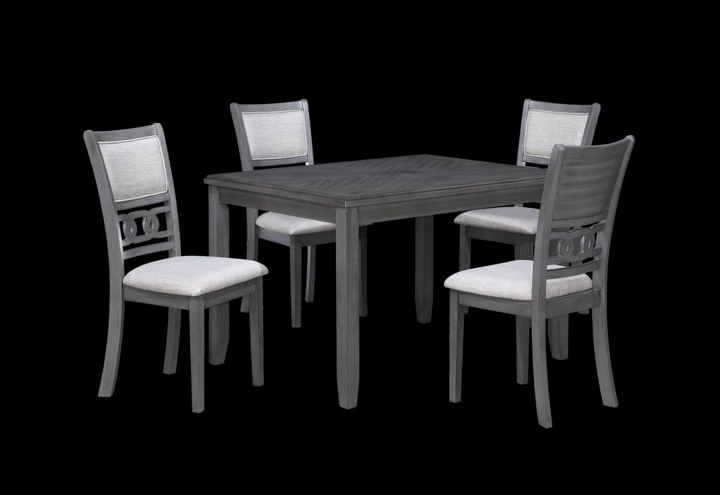 GIA 5 PC 48" RECTANGLE DINING TABLE & 4 CHAIRS-GRAY