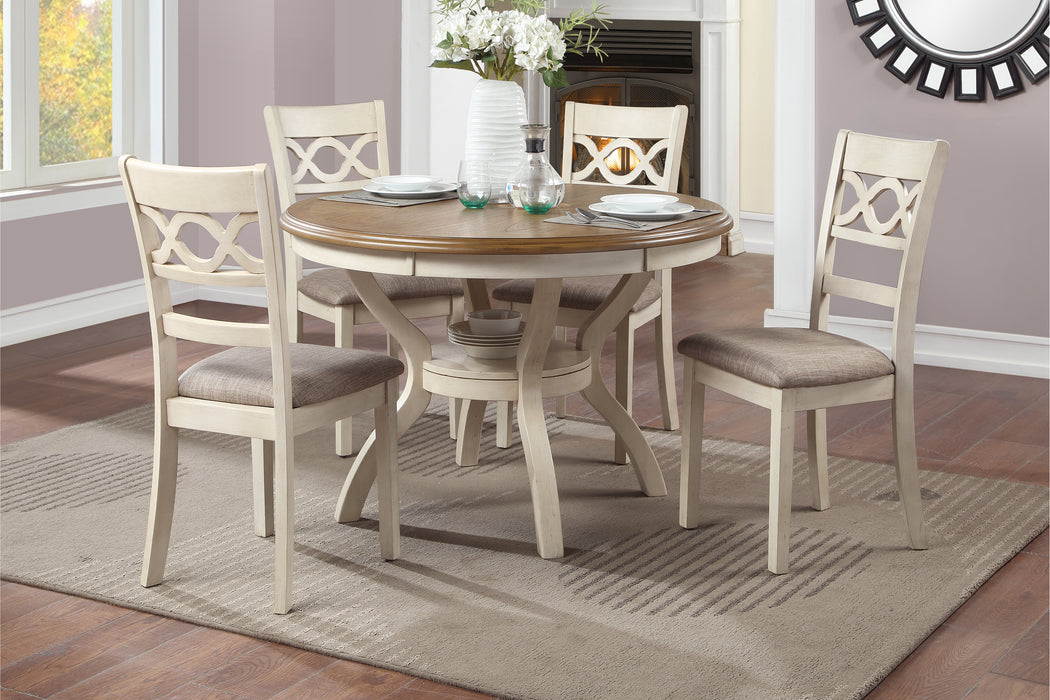 CORI ROUND DINING 5 PC SET-BROWN CHERRY