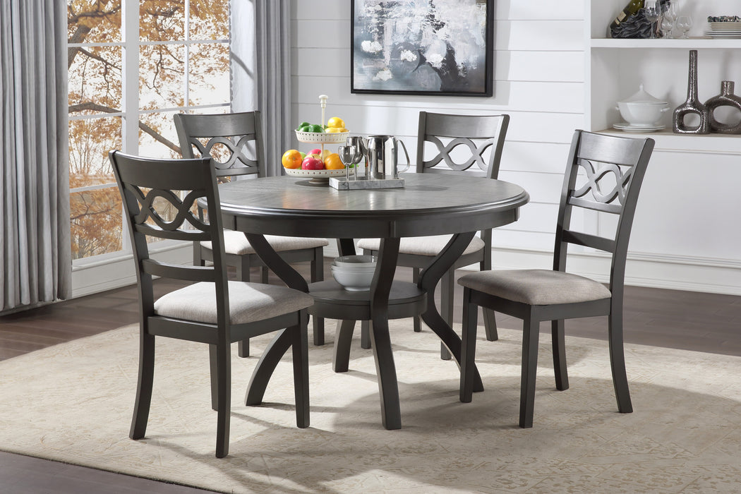 CORI ROUND DINING 5 PC SET-GRAY