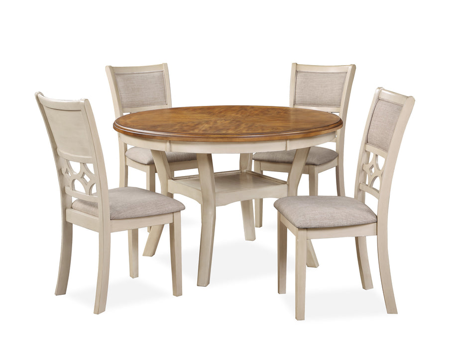 MITCHELL 5 PC DINING SET-TWO TONE BISQUE/BROWN