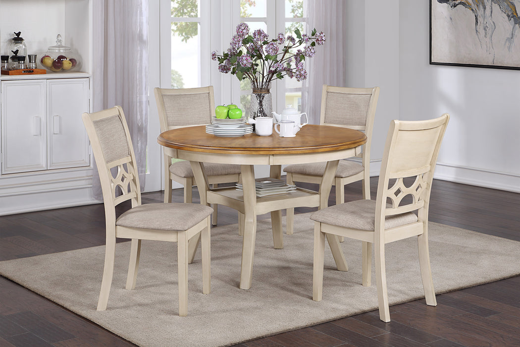 MITCHELL 5 PC DINING SET-TWO TONE BISQUE/BROWN