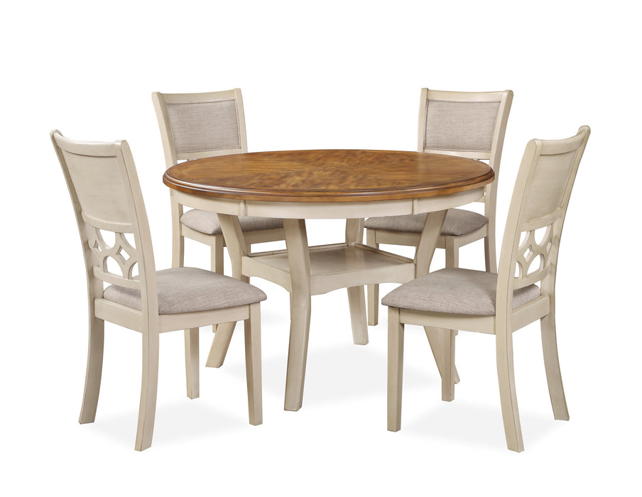 MITCHELL 5 PC DINING SET-TWO TONE BISQUE/BROWN