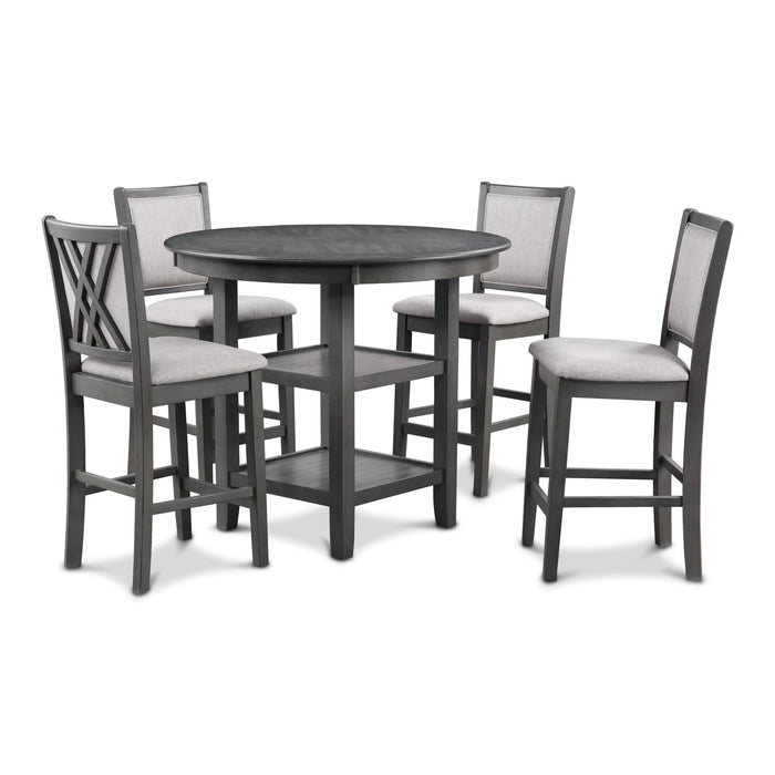 AMY 5 PC COUNTER DINING SET-GRAY