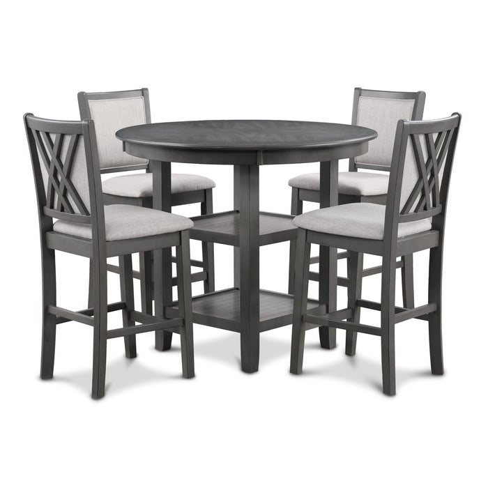 AMY 5 PC COUNTER DINING SET-GRAY