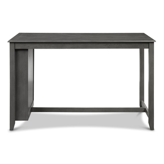 AMY 5 PC 60" COUNTER STORAGE TABLE+CHAIRS-GRAY