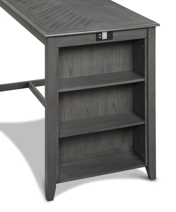 AMY 5 PC 60" COUNTER STORAGE TABLE+CHAIRS-GRAY