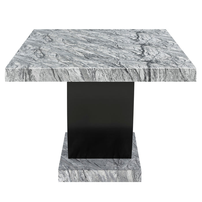 LYRA DINING TABLE TOP AND BASE BOTTOM-FAUX GRAY MARBLE