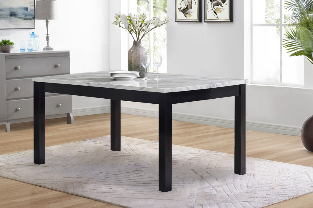 CELESTE 64" DINING TABLE-ESPRESSO/FAUX MARBLE