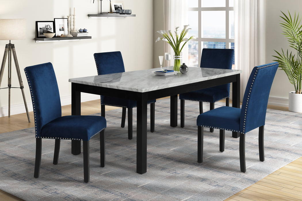 CELESTE THEATER BAR TABLE W/ 3 STOOLS-BLUE