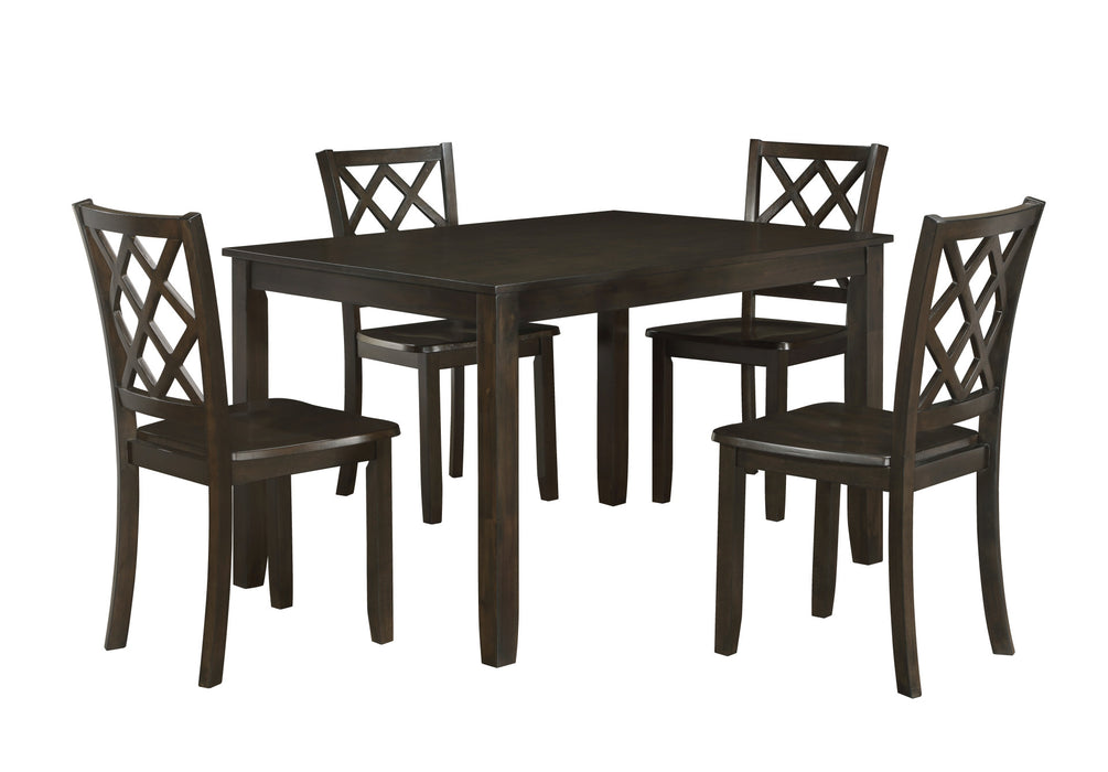 TRELLIS 5 PC DINING SET, TABLE & 4 CHAIRS -  BROWN