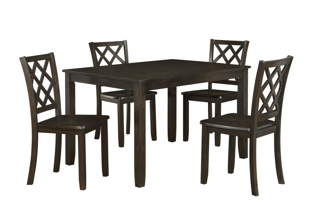 TRELLIS 5 PC DINING SET, TABLE & 4 CHAIRS -  BROWN