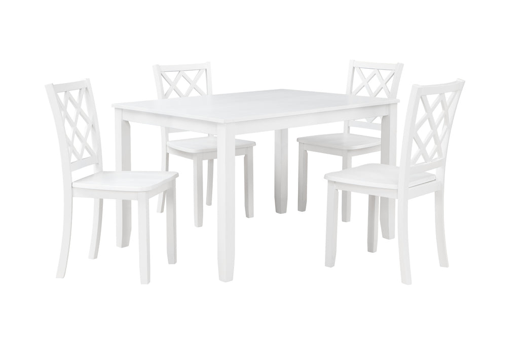 TRELLIS 5 PC DINING SET, TABLE & 4 CHAIRS -  WHITE