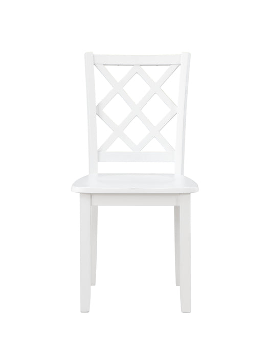 TRELLIS 5 PC DINING SET, TABLE & 4 CHAIRS -  WHITE