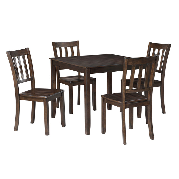 STELLAN 5 PC DINING SET, TABLE & 4 CHAIRS -BLACK CHERRY