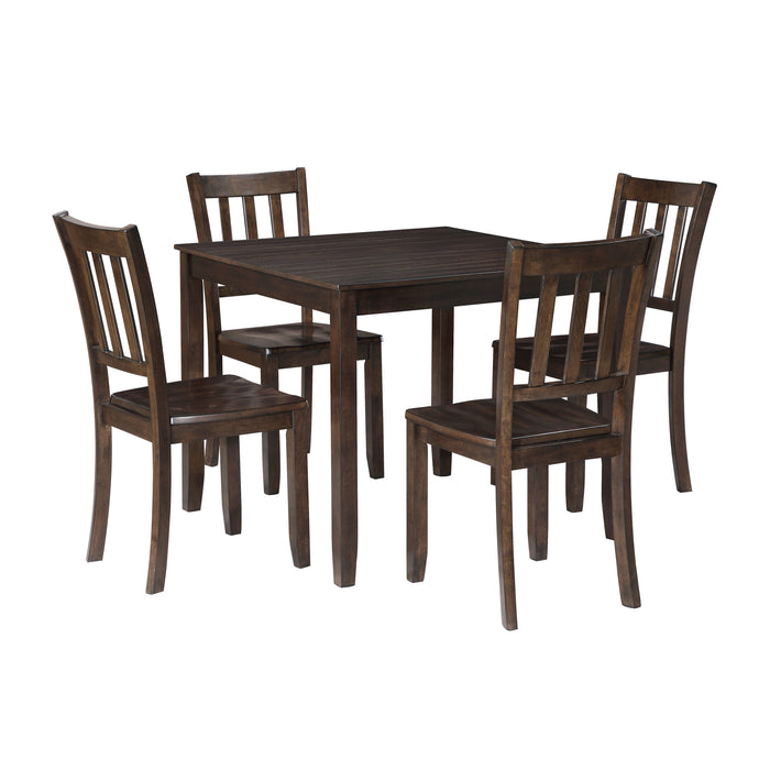 STELLAN 5 PC DINING SET, TABLE & 4 CHAIRS -BLACK CHERRY