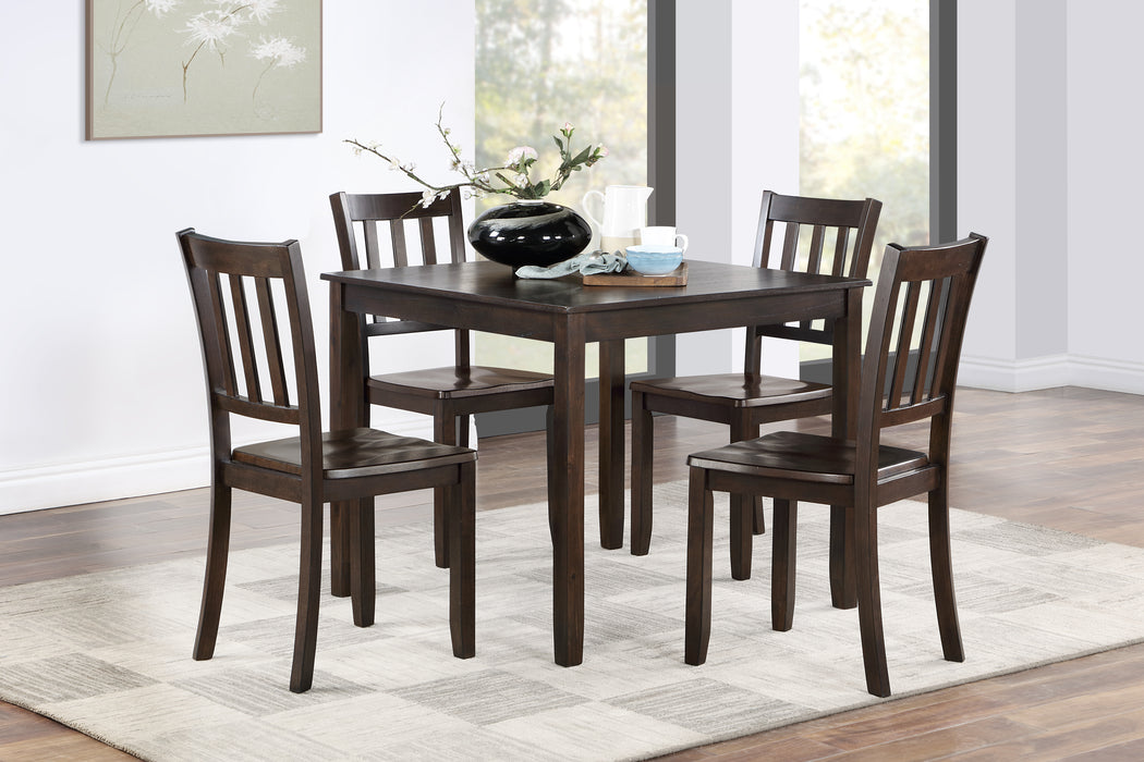 STELLAN 5 PC DINING SET, TABLE & 4 CHAIRS -BLACK CHERRY