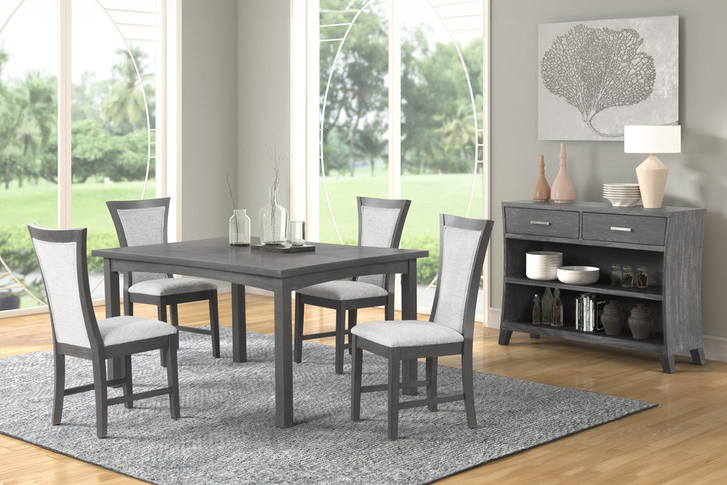 FLAIR  60" DINING TABLE & 4 CHAIRS (5 PC SET)-GRAY