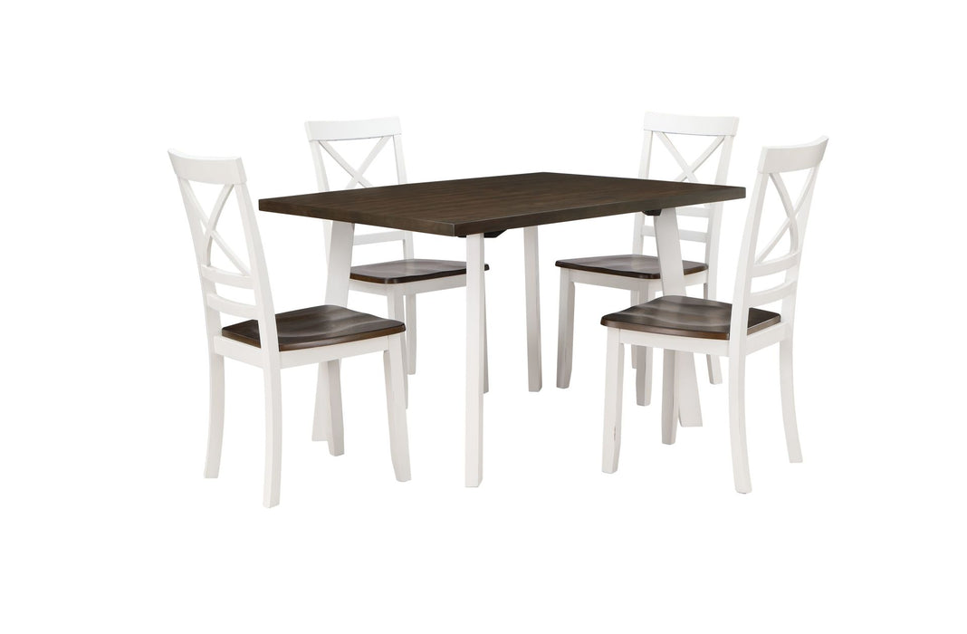 IVY LANE 5 PC DINING SET, TABLE & 4 CHAIRS- BUTTERMILK